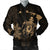 Hawaiian Map Turtle Plumeria Hibiscus Fish Hook Polynesian Bomber Jacket Gold - AH Black Unisex - Polynesian Pride