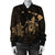 Hawaiian Map Turtle Plumeria Hibiscus Fish Hook Polynesian Bomber Jacket Gold - AH - Polynesian Pride