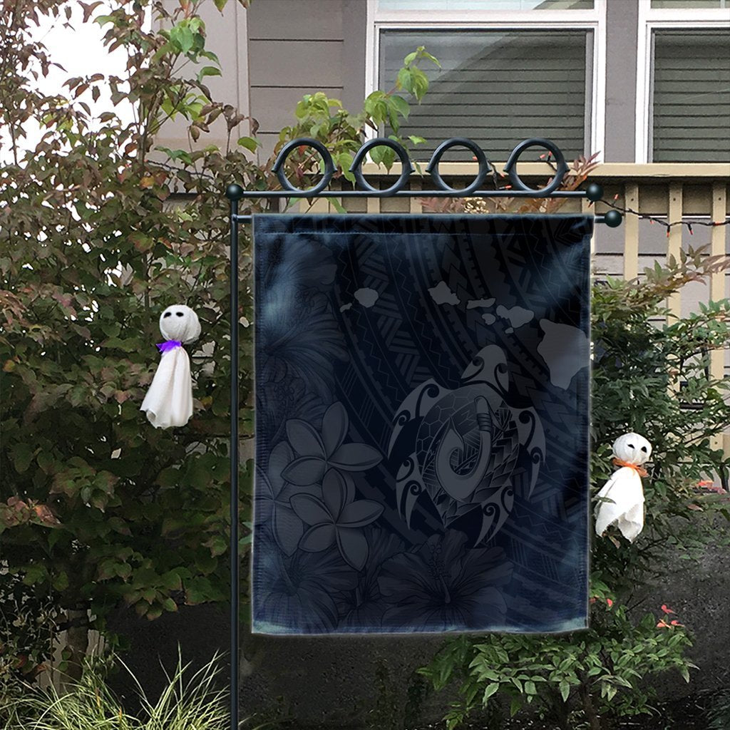 Hawaiian Map Turtle Plumeria Hibiscus Fish Hook Polynesian Flag Grey - AH - Polynesian Pride