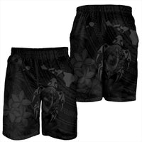 Hawaiian Map Turtle Plumeria Hibiscus Fish Hook Polynesian Men's Shorts Grey - AH - Polynesian Pride