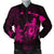 Hawaiian Map Turtle Plumeria Hibiscus Fish Hook Polynesian Bomber Jacket Pink - AH Black Unisex - Polynesian Pride