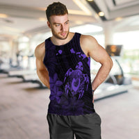 Hawaiian Map Turtle Plumeria Hibiscus Fish Hook Polynesian Tank Top Purple - AH - Polynesian Pride