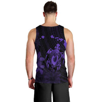 Hawaiian Map Turtle Plumeria Hibiscus Fish Hook Polynesian Tank Top Purple - AH - Polynesian Pride
