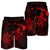 Hawaiian Map Turtle Plumeria Hibiscus Fish Hook Polynesian Men's Shorts Red - AH - Polynesian Pride