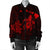 Hawaiian Map Turtle Plumeria Hibiscus Fish Hook Polynesian Bomber Jacket Red - AH - Polynesian Pride