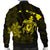 Hawaiian Map Turtle Plumeria Hibiscus Fish Hook Polynesian Bomber Jacket Yellow - AH - Polynesian Pride