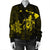 Hawaiian Map Turtle Plumeria Hibiscus Fish Hook Polynesian Bomber Jacket Yellow - AH - Polynesian Pride