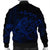 Hawaiian Map Turtle Tattoo Hibiscus Plumeria Polynesian Bomber Jacket - Blue - AH - Polynesian Pride