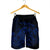 Hawaiian Map Turtle Tattoo Hibiscus Plumeria Polynesian Men's Shorts - Blue - AH - Polynesian Pride