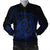 Hawaiian Map Turtle Tattoo Hibiscus Plumeria Polynesian Bomber Jacket - Blue - AH Black Unisex - Polynesian Pride