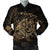 Hawaiian Map Turtle Tattoo Hibiscus Plumeria Polynesian Bomber Jacket - Gold - AH Black Unisex - Polynesian Pride