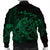 Hawaiian Map Turtle Tattoo Hibiscus Plumeria Polynesian Bomber Jacket - Green - AH - Polynesian Pride