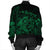 Hawaiian Map Turtle Tattoo Hibiscus Plumeria Polynesian Bomber Jacket - Green - AH - Polynesian Pride