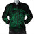 Hawaiian Map Turtle Tattoo Hibiscus Plumeria Polynesian Bomber Jacket - Green - AH Black Unisex - Polynesian Pride