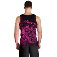 Hawaiian Map Turtle Tattoo Hibiscus Plumeria Polynesian Tank Top - Pink - AH - Polynesian Pride