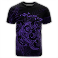 Hawaiian Map Turtle Tattoo Hibiscus Plumeria Polynesian T Shirt Purple AH - Polynesian Pride