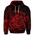 Hawaiian Map Turtle Tattoo Hibiscus Plumeria Polynesian Hoodie Red - Polynesian Pride