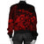 Hawaiian Map Turtle Tattoo Hibiscus Plumeria Polynesian Bomber Jacket - Red - AH - Polynesian Pride