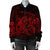 Hawaiian Map Turtle Tattoo Hibiscus Plumeria Polynesian Bomber Jacket - Red - AH - Polynesian Pride