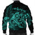 Hawaiian Map Turtle Tattoo Hibiscus Plumeria Polynesian Bomber Jacket - Turquoise - AH - Polynesian Pride