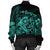 Hawaiian Map Turtle Tattoo Hibiscus Plumeria Polynesian Bomber Jacket - Turquoise - AH - Polynesian Pride