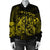 Hawaiian Map Turtle Tattoo Hibiscus Plumeria Polynesian Bomber Jacket - Yellow - AH - Polynesian Pride