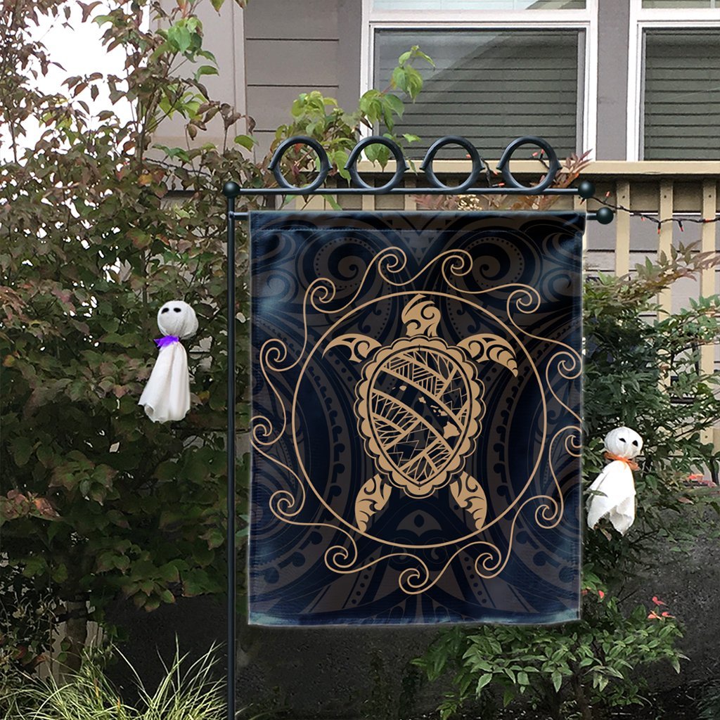 Hawaiian Map Turtle Wave Polynesian Flag Gold - AH - Polynesian Pride