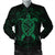 Hawaiian Map Turtle Wave Polynesian Bomber Jacket Green - AH Black Unisex - Polynesian Pride