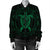 Hawaiian Map Turtle Wave Polynesian Bomber Jacket Green - AH - Polynesian Pride