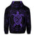 Hawaiian Map Turtle Wave Polynesian Hoodie Purple - Polynesian Pride