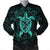 Hawaiian Map Turtle Wave Polynesian Bomber Jacket Turquoise - AH Black Unisex - Polynesian Pride