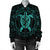 Hawaiian Map Turtle Wave Polynesian Bomber Jacket Turquoise - AH - Polynesian Pride