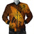 Hawaiian Map Whale Swim Hibiscus Polynesian Bomber Jacket - Orange - AH Black Unisex - Polynesian Pride