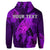 Custom Hawaiian Map Whale Swim Hibiscus Polynesian Hoodie Purple - Polynesian Pride