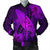 Hawaiian Map Whale Swim Hibiscus Polynesian Bomber Jacket - Purple - AH Black Unisex - Polynesian Pride