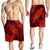 Hawaiian Map Whale Swim Hibiscus Polynesian Men's Shorts - Red - AH - Polynesian Pride