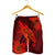 Hawaiian Map Whale Swim Hibiscus Polynesian Men's Shorts - Red - AH - Polynesian Pride