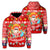 Hawaiian Mele Kalikimaka Santa Claus Pattern Christmas Hoodie Red Labo Style Unisex Red - Polynesian Pride