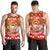 Hawaiian Mele Kalikimaka Santa Claus Pattern Christmas Men's Tank Top - Red - Labo Style - AH Red - Polynesian Pride