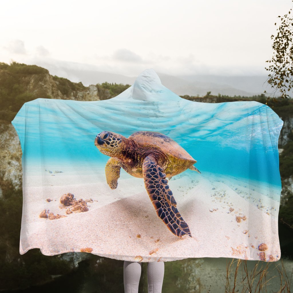 Hawaiian Ocean Picture Hooded Blanket - AH - Polynesian Pride