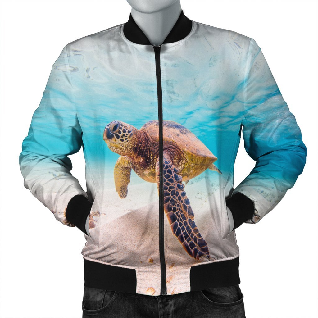 Hawaiian Ocean Picture Bomber Jacket - AH Black Unisex - Polynesian Pride