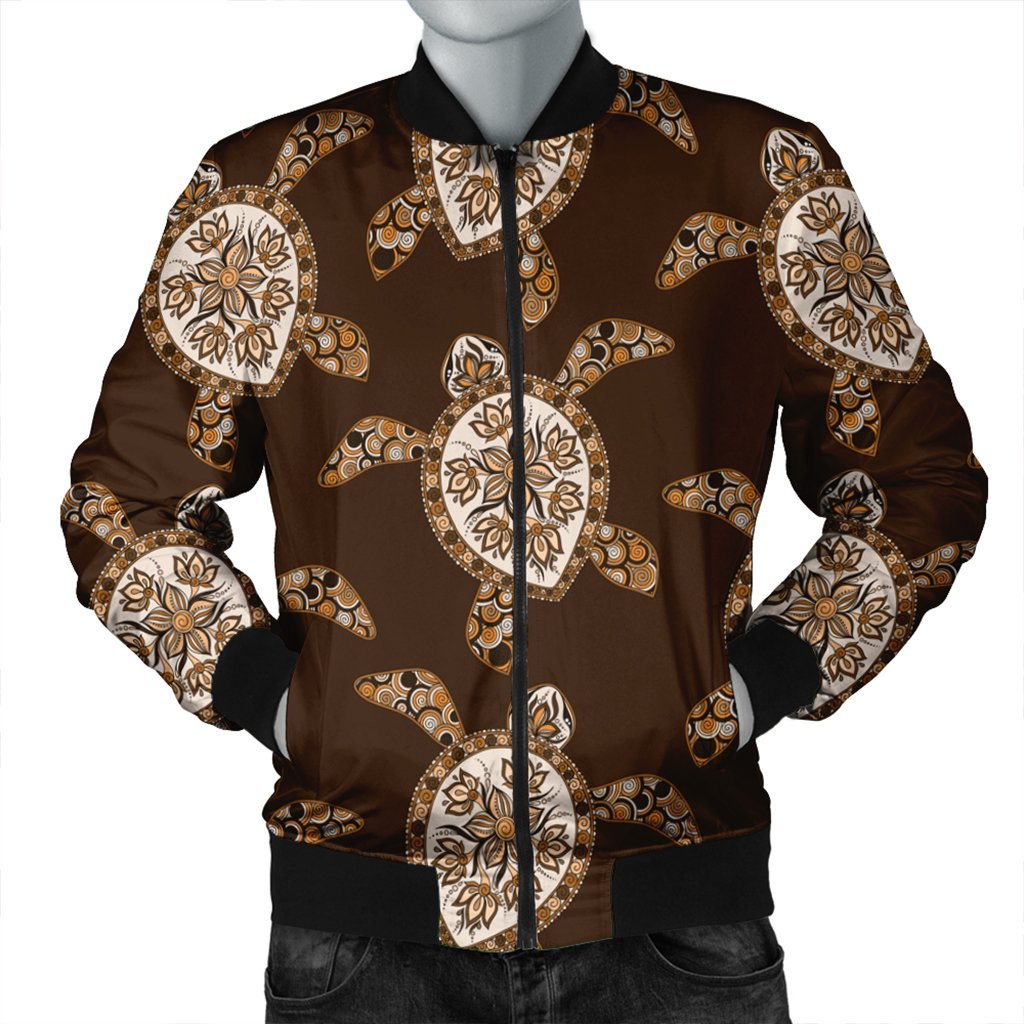 Hawaiian Old School Turtle Bomber Jacket - AH Black Unisex - Polynesian Pride