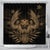 Hawaiian Owl Hibiscus Plumeria Polynesian Shower Curtain - Gold - AH 177 x 172 (cm) Black - Polynesian Pride