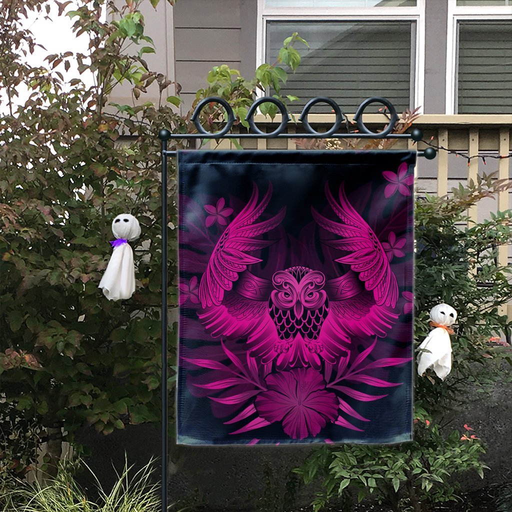 Hawaiian Owl Hibiscus Plumeria Polynesian Flag - Pink - AH - Polynesian Pride