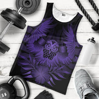 Hawaiian Owl Hibiscus Plumeria Polynesian Tank Top - Purple - AH - Polynesian Pride