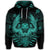 Hawaiian Owl Hibiscus Plumeria Polynesian Hoodie Turquoise - Polynesian Pride