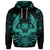 Custom Hawaiian Owl Hibiscus Plumeria Polynesian Hoodie Turquoise - Polynesian Pride