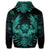 Hawaiian Owl Hibiscus Plumeria Polynesian Hoodie Turquoise - Polynesian Pride