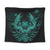 Hawaiian Owl Hibiscus Plumeria Polynesian Tapestry - Turquoise - AH Wall Tapestry Black - Polynesian Pride