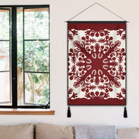 Hawaiian Palm Tree Quilt Tradition Red Hanging Poster - AH - Polynesian Pride